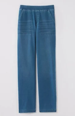 Pure Jill Brushed-Back Indigo Pants | Jjill