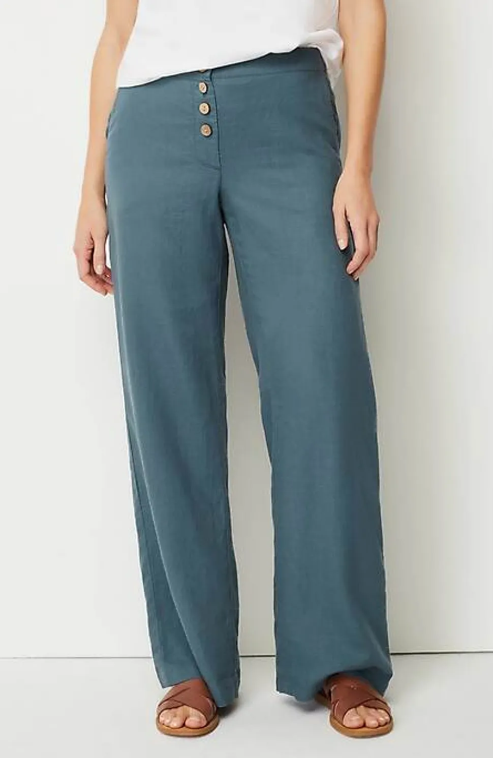 Pure Jill Button-Fly Wide-Leg Pants | Jjill