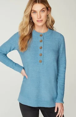 Pure Jill Button-Front Crew-Neck Sweater | Jjill