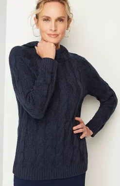 Pure Jill Cable Hooded Sweater | Jjill