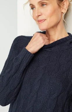 Pure Jill Cable Hooded Sweater | Jjill