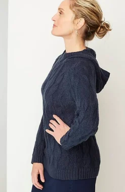 Pure Jill Cable Hooded Sweater | Jjill