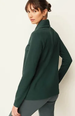 Pure Jill Diagonal-Knit Folded-Collar Top | Jjill