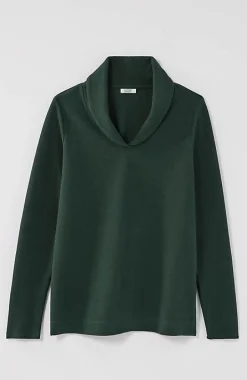 Pure Jill Diagonal-Knit Folded-Collar Top | Jjill
