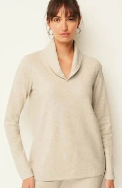Pure Jill Diagonal-Knit Folded-Collar Top | Jjill