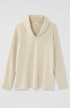 Pure Jill Diagonal-Knit Folded-Collar Top | Jjill