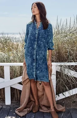 Pure Jill Double-Cloth Indigo Shirtdress | Jjill