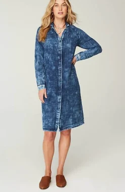 Pure Jill Double-Cloth Indigo Shirtdress | Jjill