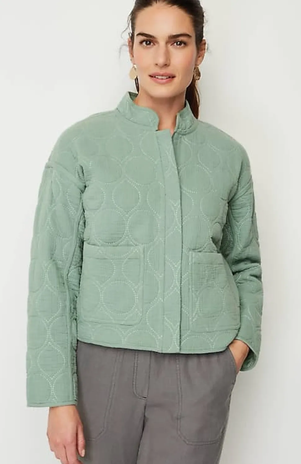 Pure Jill Double-Gauze Quilted Jacket | Jjill