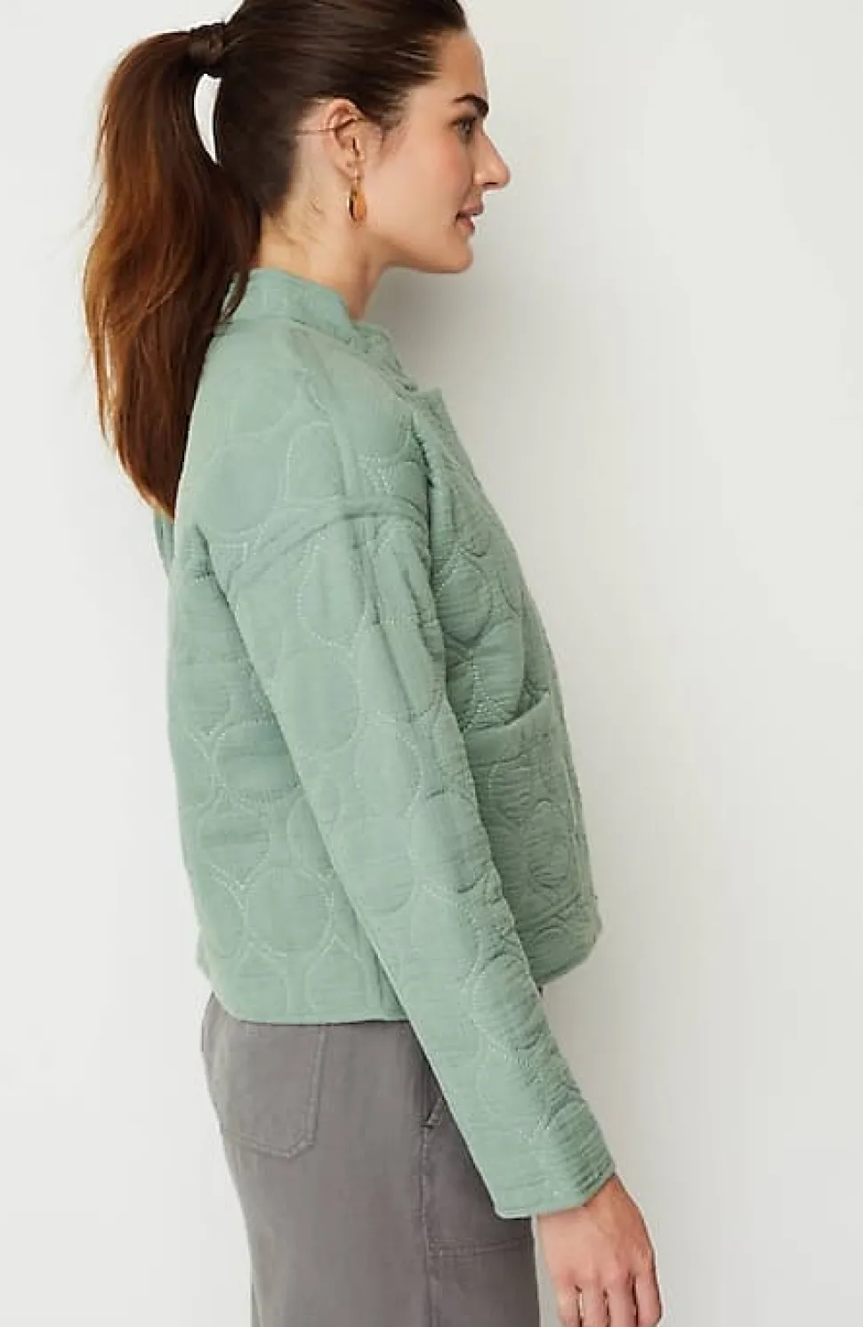 Pure Jill Double-Gauze Quilted Jacket | Jjill