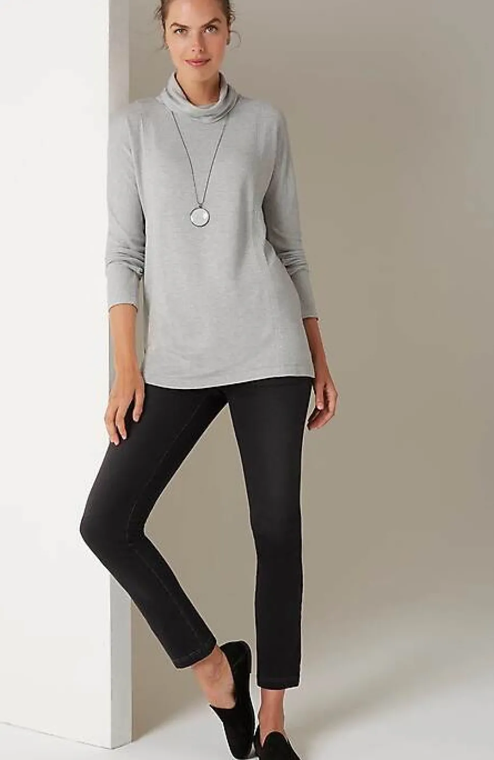Pure Jill Double-Knit Draped Cowl-Neck Tunic | Jjill
