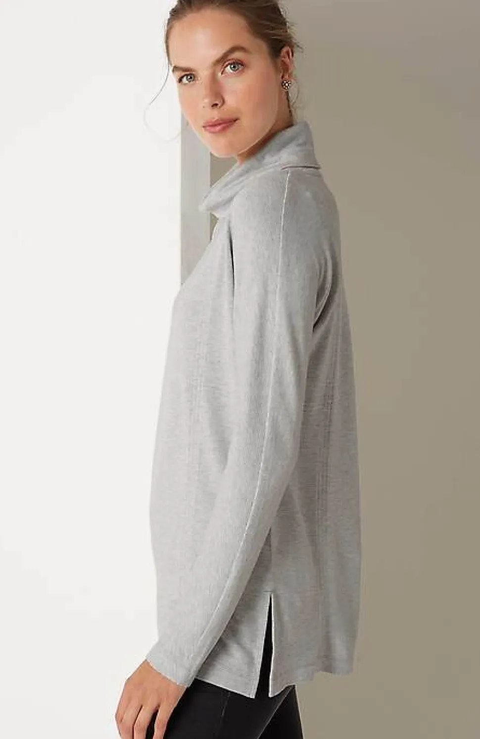 Pure Jill Double-Knit Draped Cowl-Neck Tunic | Jjill