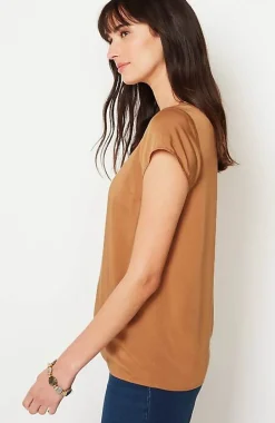 Pure Jill Ecovero Satin Cap-Sleeve Top | Jjill