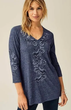 Pure Jill Embroidered Jersey Tunic | Jjill