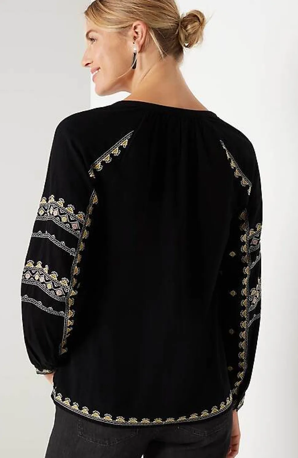 Pure Jill Embroidered Popover Top | Jjill