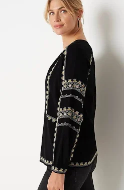 Pure Jill Embroidered Popover Top | Jjill