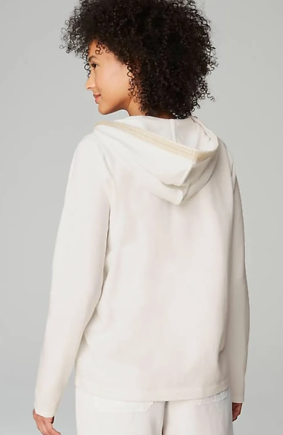 Pure Jill French Terry Embroidered-Hood Pullover | Jjill
