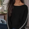 Pure Jill Hand-Stitched Details Boat-Neck Sweater | Jjill