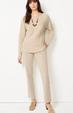 Pure Jill Hand-Stitched Details Boat-Neck Sweater | Jjill