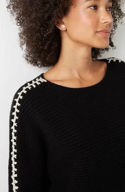 Pure Jill Hand-Stitched Details Boat-Neck Sweater | Jjill