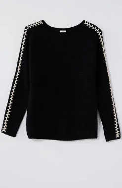 Pure Jill Hand-Stitched Details Boat-Neck Sweater | Jjill