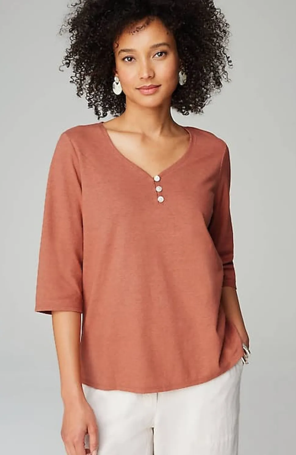 Pure Jill Hemp U0026 Cotton Henley Top | Jjill