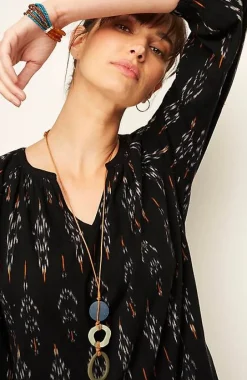 Pure Jill Ikat Ruched Top | Jjill