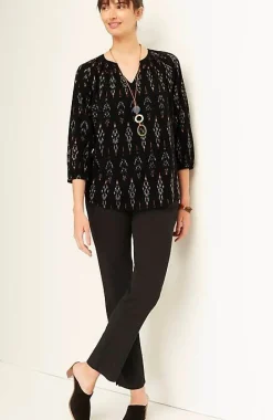 Pure Jill Ikat Ruched Top | Jjill