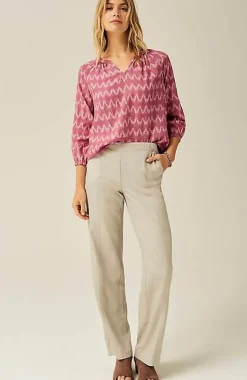Pure Jill Ikat Ruched Top | Jjill
