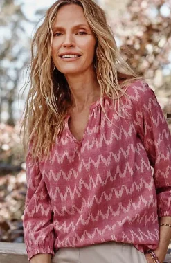 Pure Jill Ikat Ruched Top | Jjill