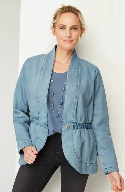 Pure Jill Indigo Curved-Hem Jacket | Jjill