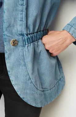 Pure Jill Indigo Curved-Hem Jacket | Jjill