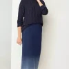 Pure Jill Indigo Dip-Dyed Midi Skirt | Jjill