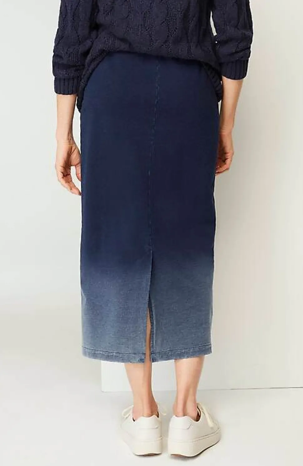Pure Jill Indigo Dip-Dyed Midi Skirt | Jjill