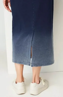 Pure Jill Indigo Dip-Dyed Midi Skirt | Jjill
