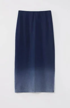 Pure Jill Indigo Dip-Dyed Midi Skirt | Jjill
