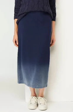 Pure Jill Indigo Dip-Dyed Midi Skirt | Jjill