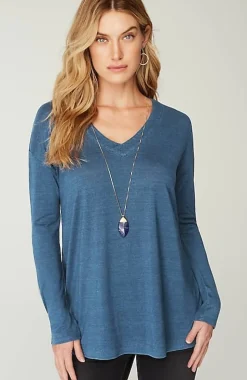 Pure Jill Indigo-Jersey Relaxed Top | Jjill