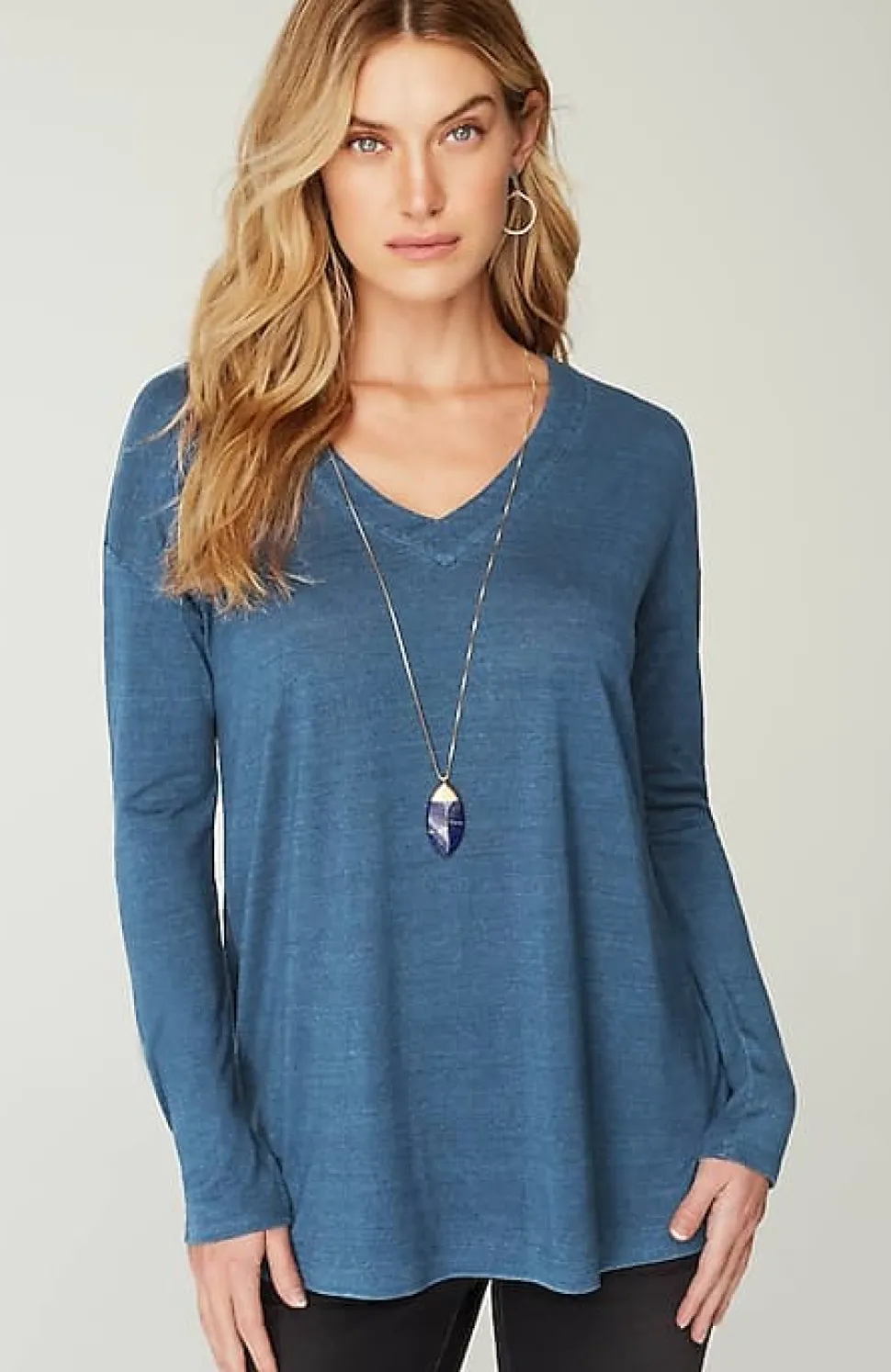 Pure Jill Indigo-Jersey Relaxed Top | Jjill