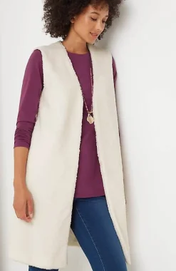 Pure Jill Long Teddy Vest | Jjill