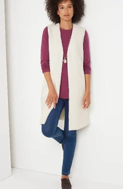Pure Jill Long Teddy Vest | Jjill