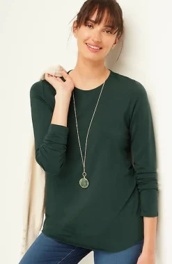 Pure Jill Long-Sleeve Shirttail Tee | Jjill