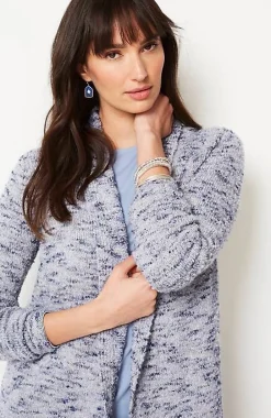 Pure Jill Melange Space-Dyed Long Cardi | Jjill