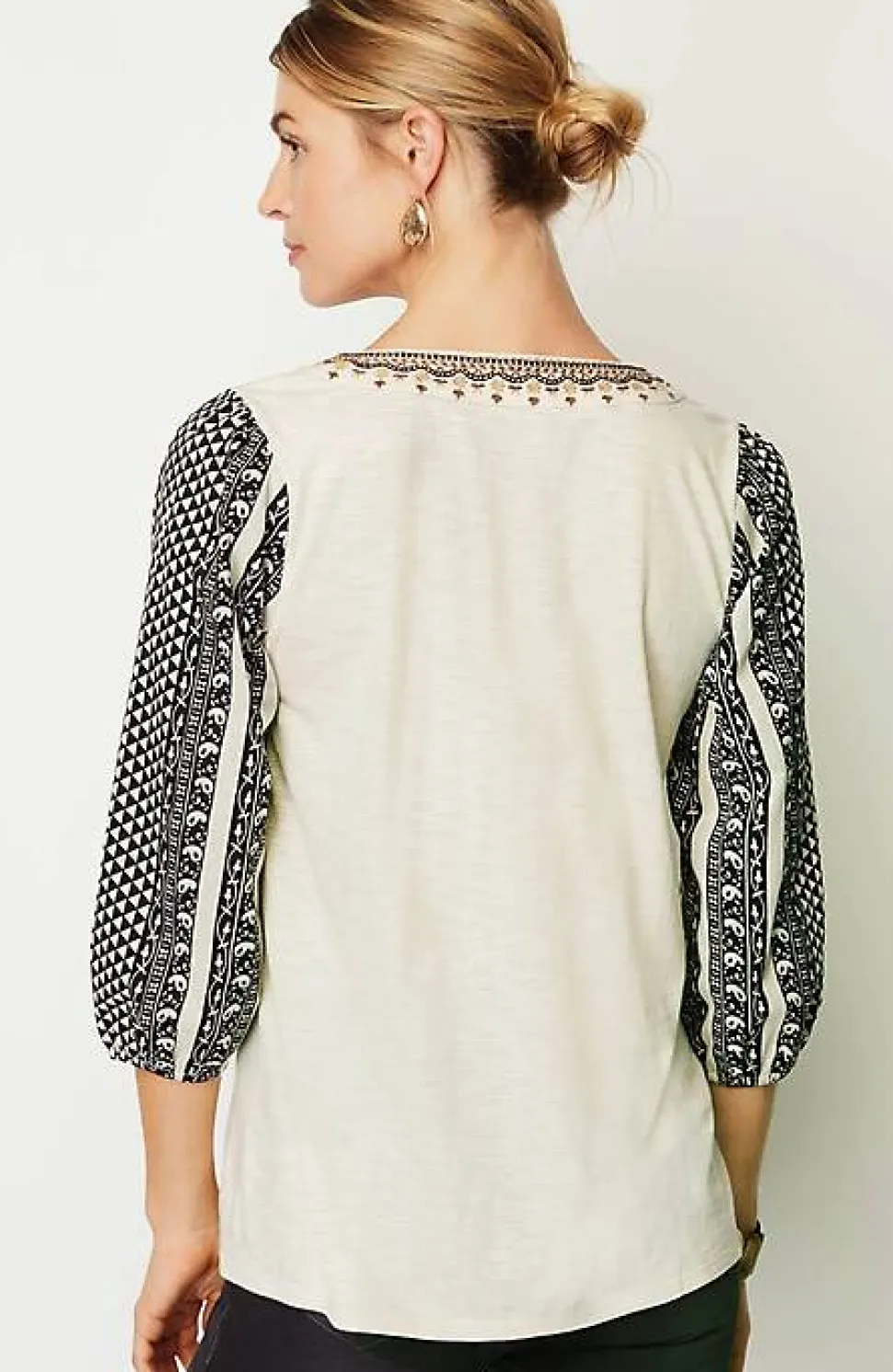 Pure Jill Mixed-Media Embroidered Top | Jjill