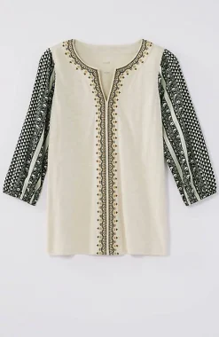 Pure Jill Mixed-Media Embroidered Top | Jjill