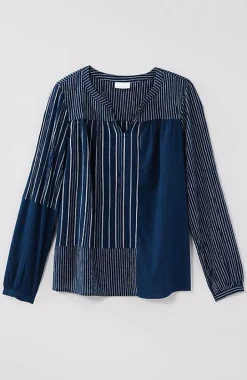 Pure Jill Mixed-Stripes Crinkle Top | Jjill