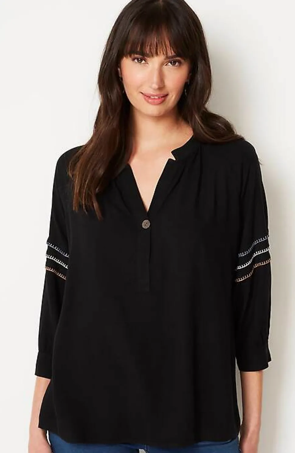 Pure Jill Multicolored Whipstitch Top | Jjill