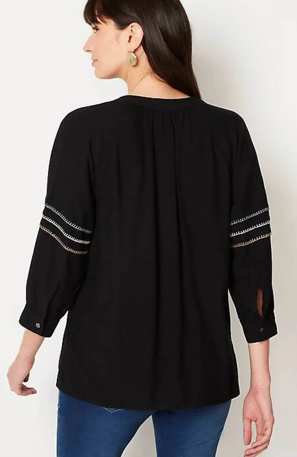 Pure Jill Multicolored Whipstitch Top | Jjill