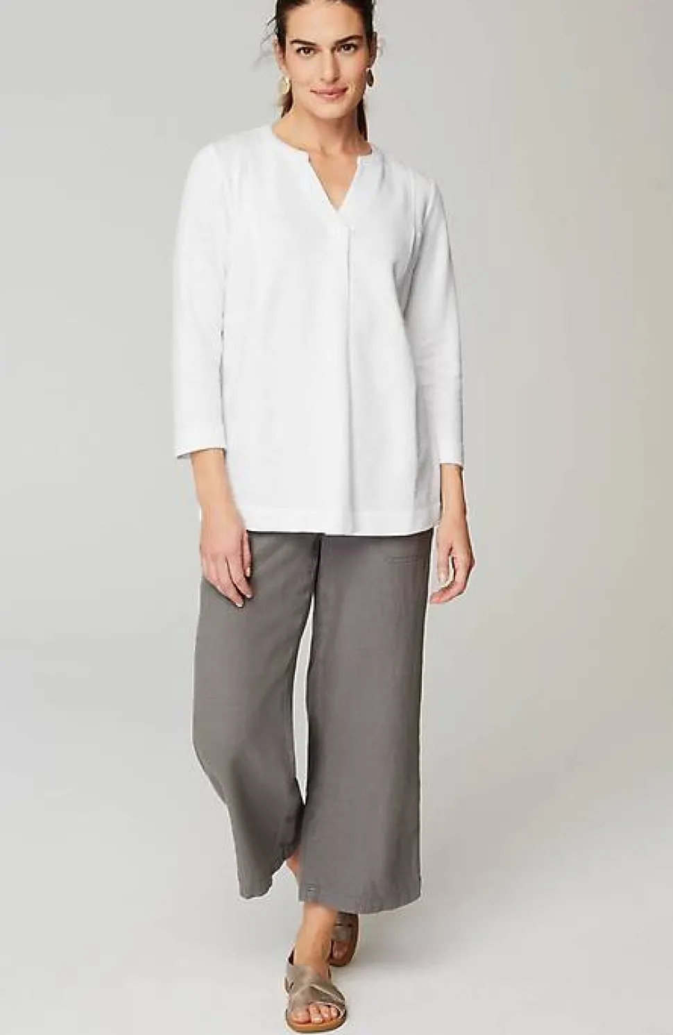 Pure Jill Organically Grown Cotton Buttoned Top | Jjill