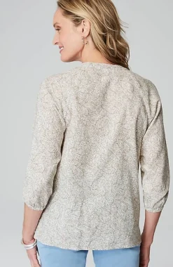 Pure Jill Organically Grown Cotton Buttoned Top | Jjill